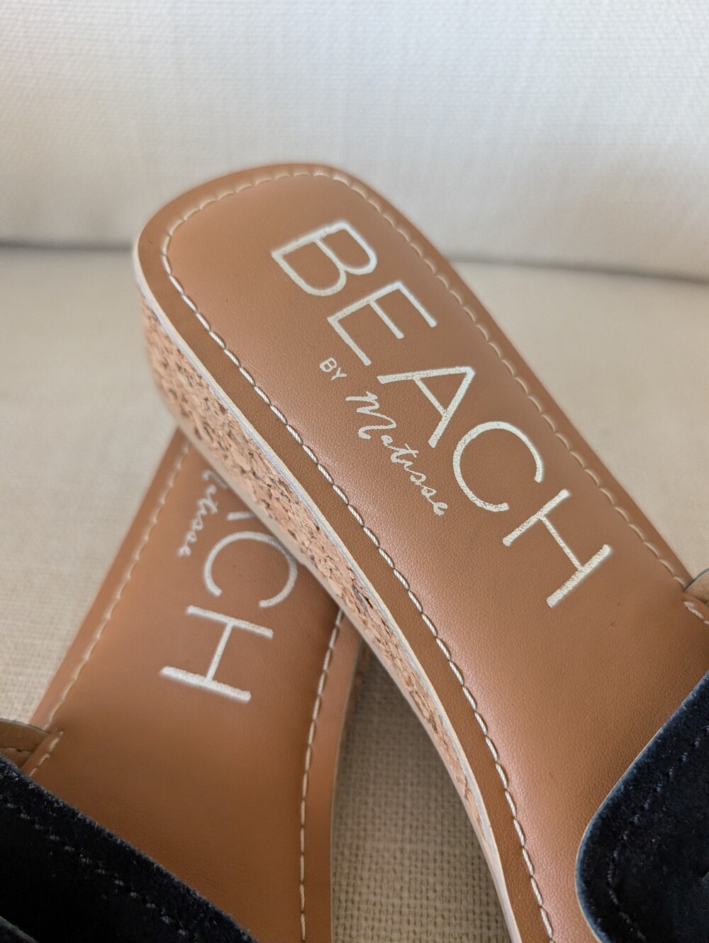 Beach By Matisse Baja Leather Slides Size 10 - Picture 4 of 11
